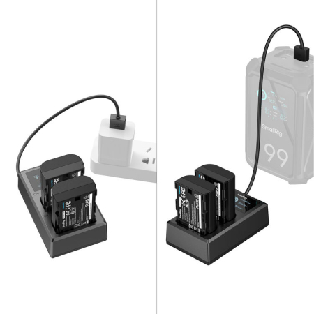 SmallRig 5409 - zestaw ładowarki i dwóch akumulatorów Canon LP-E6P - przykład użycia